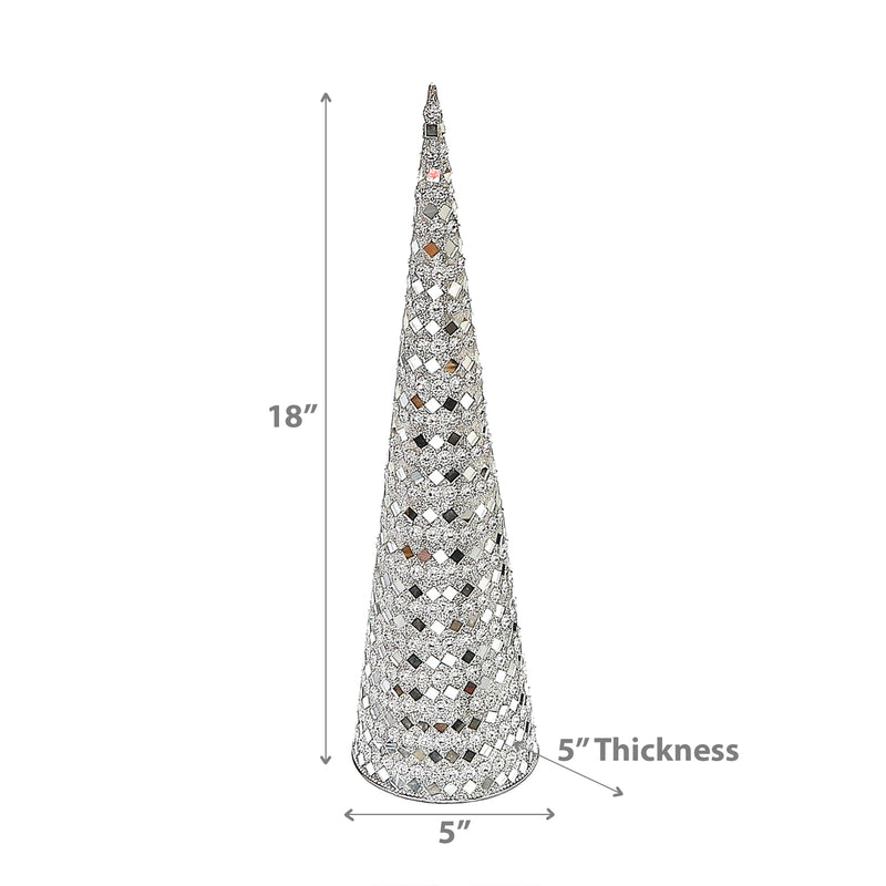 Christmas 18" Cone Tree Silver Diamond