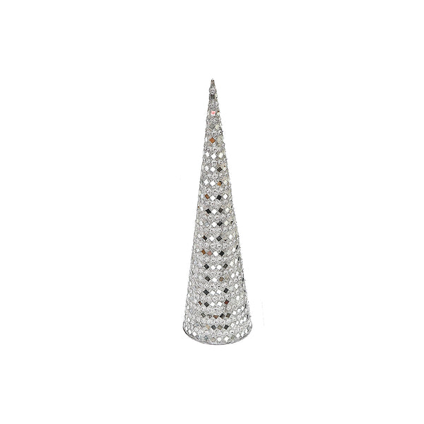 Christmas 18" Cone Tree Silver Diamond