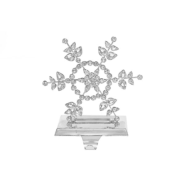 Christmas Metal Beaded Snowflake Stocking Holder