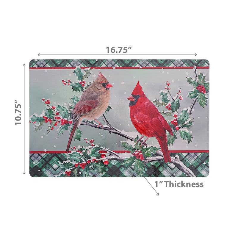 Christmas Plastic Placemat Cardinal Couple - Set of 12