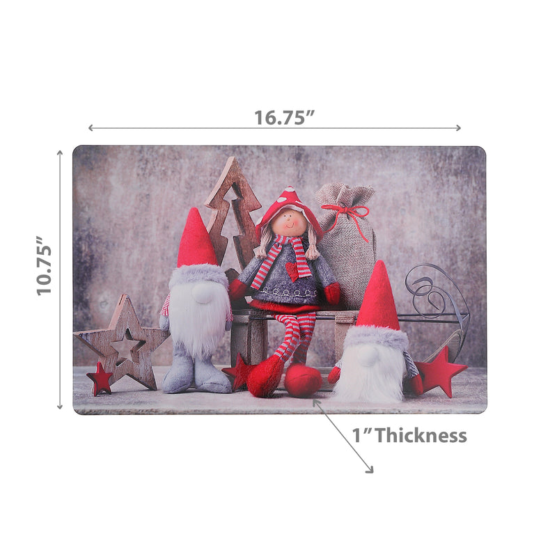 Christmas Plastic Placemat Gnome Plushes - Set of 12