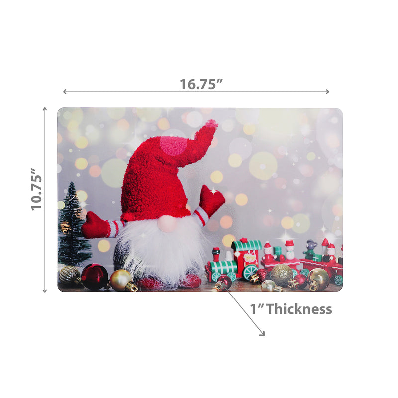 Christmas Plastic Placemat Gnome With Train - Set of 12