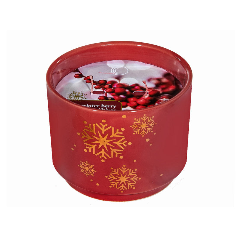 19.4Oz 2 Wick Ceramic Scented Candle (Winter Berry)