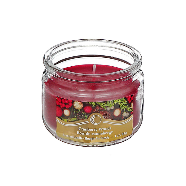 Christmas 3 Oz Scented Jar Candle Cranberry Woods - Set of 4
