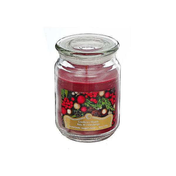 Christmas 18 Oz Scented Jar Candle Cranberry Woods - Set of 2