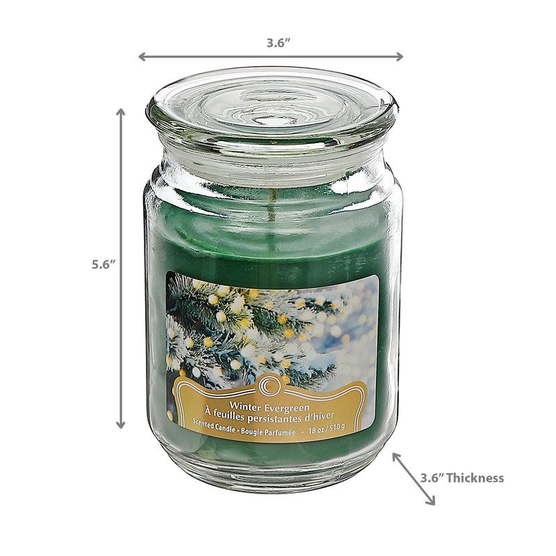 Christmas 18 Oz Scented Jar Candle Evergreen - Set of 2