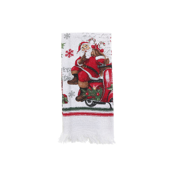 Hand Towel (Santa On Scooter) - Set of 6