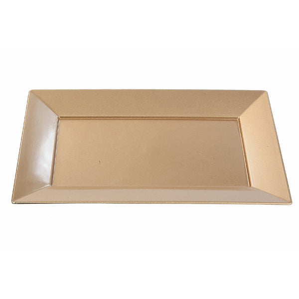 Rect. Serving Tray (Smooth) (Gold) (8 X 12) - Set of 2