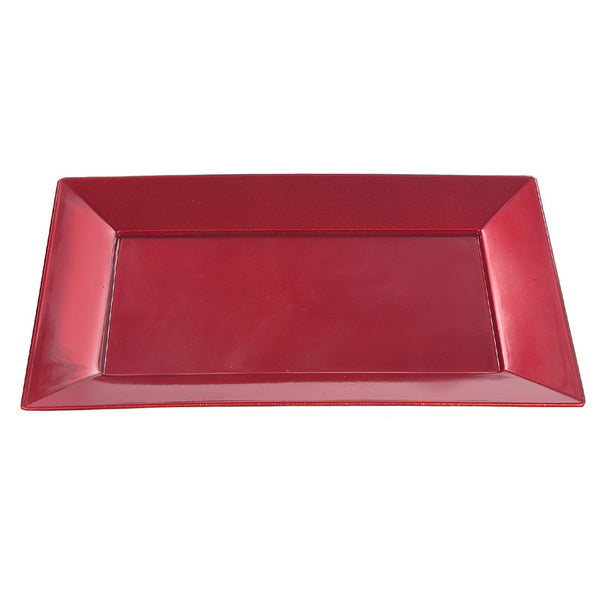 Rect. Serving Tray (Smooth) (Red) (8 X 12) - Set of 2