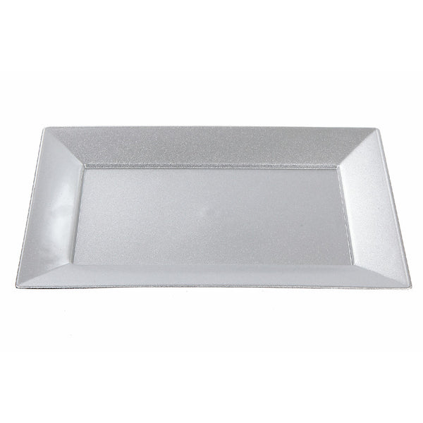 Rect. Serving Tray (Smooth) (Silver) (8 X 12) - Set of 2