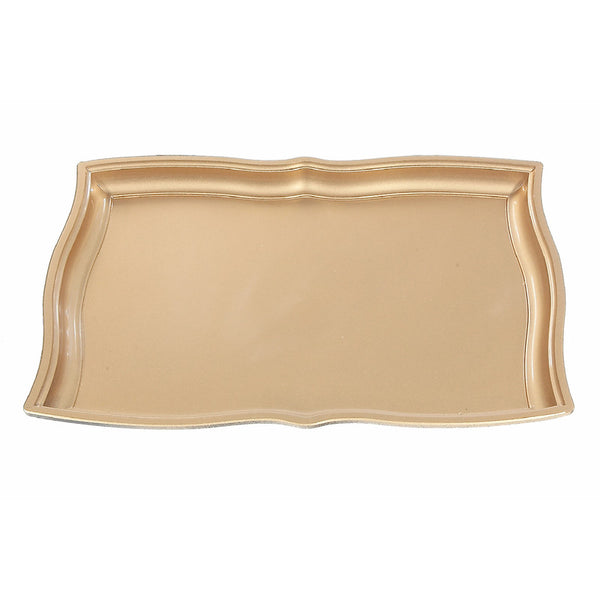 Rect. Serving Tray (Bracket) (Gold) (14 X 9.5) - Set of 2