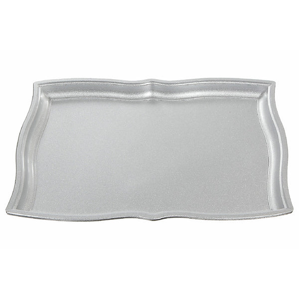 Rect. Serving Tray (Bracket) (Silver) (14 X 9.5) - Set of 2