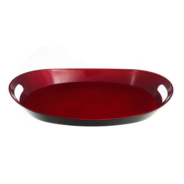 Oval Serving Tray With Handle (Red)