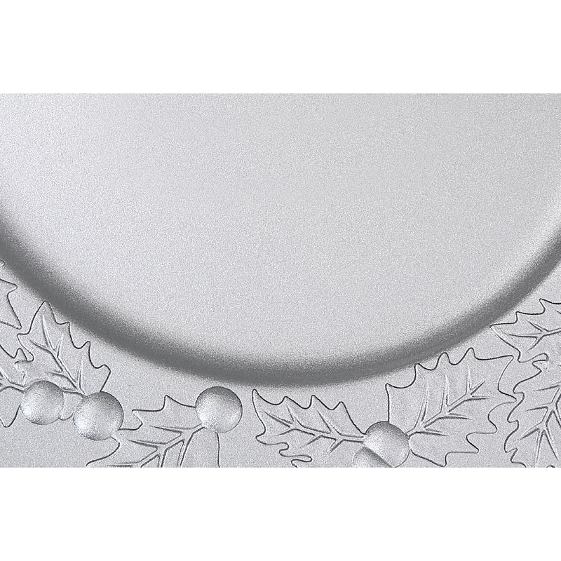 Charger Plate (Hollyberries) (Silver) (13") - Set of 6