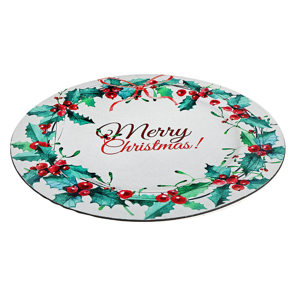 Printed Charger Plate (Merry Christmas) (13" Dia) - Set of 6
