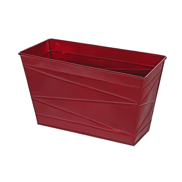 Red Metal Planter With Handle (Rect) - Set of 2