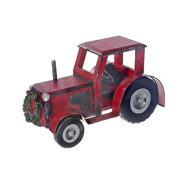 Christmas Wooden Red Tractor Decor