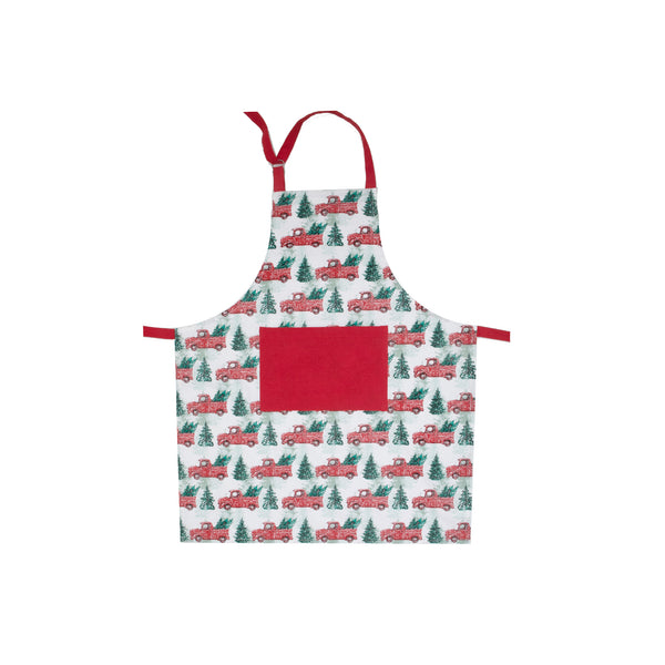 Cotton Apron (28" X 34") (Red Truck With Tree) - Set of 2