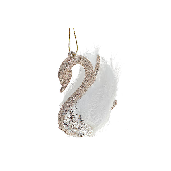 Gold Glitter Ornament (Swan) - Set of 12