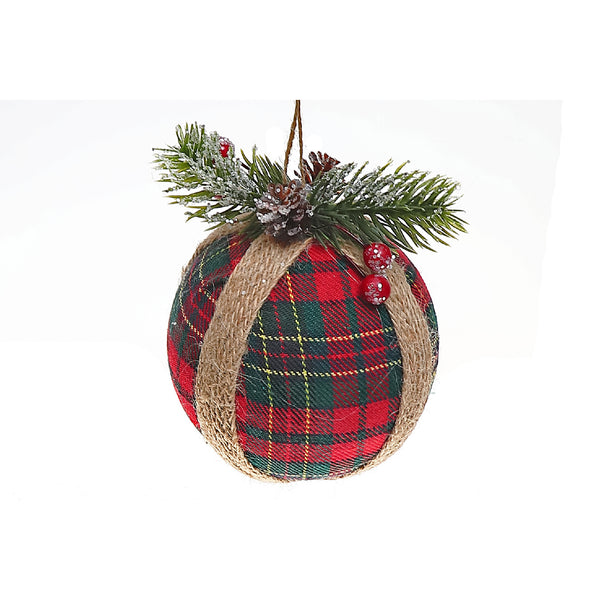 Plaid Ornament (Ball) - Set of 12