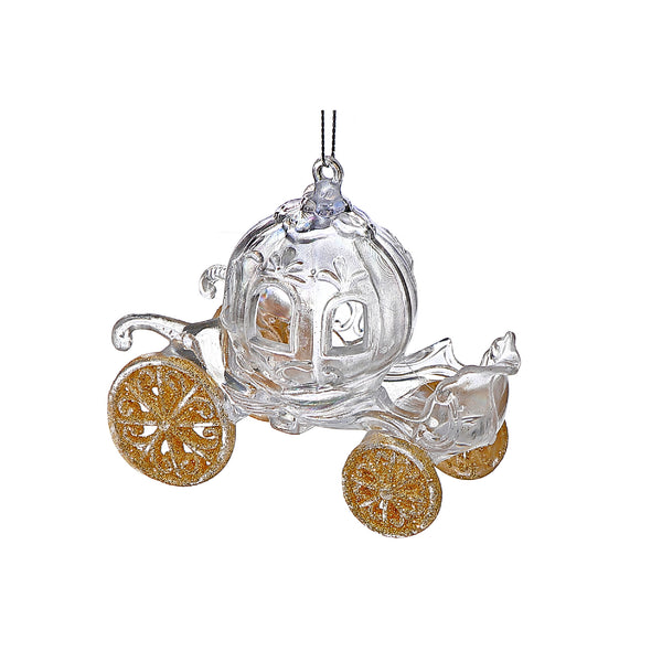 Christmas Acrylic With Gold Ornament Carriage - Set of 12