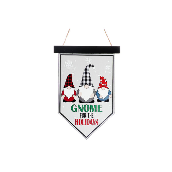 Mdf Flag Wall Hanger (Gnome For The Holidays)