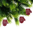 Christmas Flat Mitt Shape Ornament - Set of 6