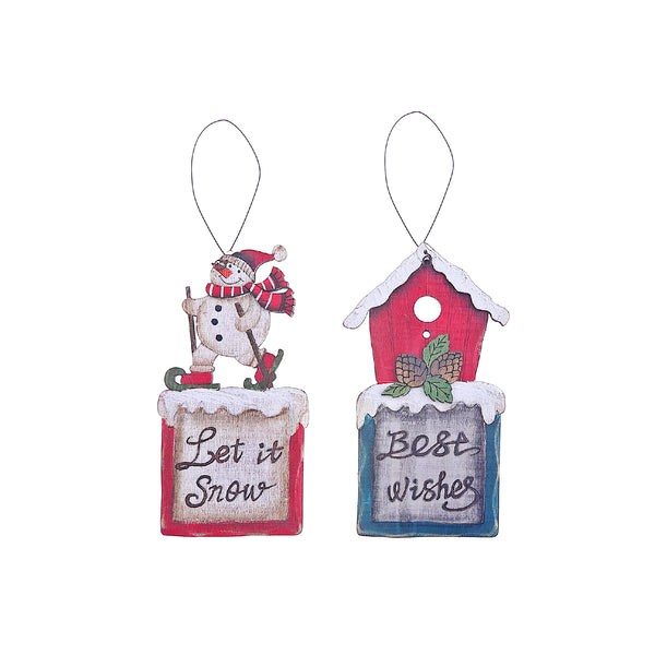 Christmas Wooden Ornaments - Set of 2