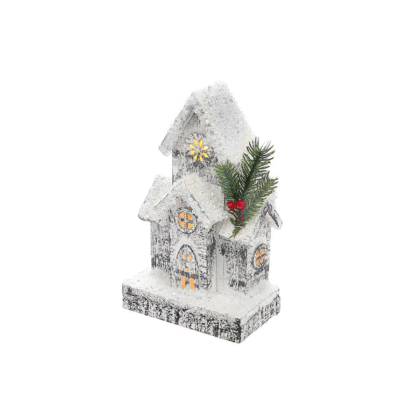 Christmas Led Snow Covered House 10.3"