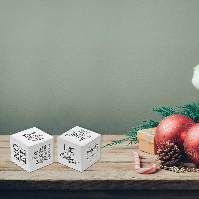 Christmas Holiday Cheer Cube Decor