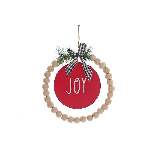 Christmas Ornament With Beaded Hoop Joy