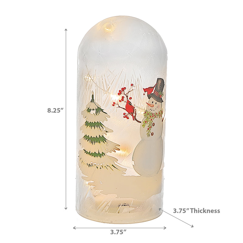 Christmas Led Glass Dome Snowman 8.25"