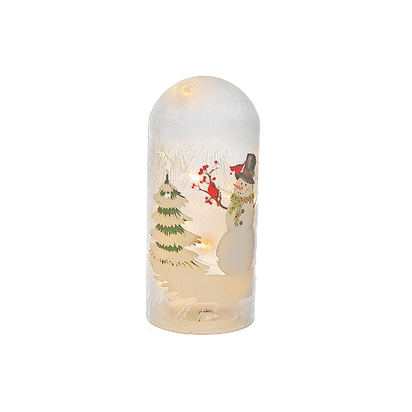 Christmas Led Glass Dome Snowman 8.25"