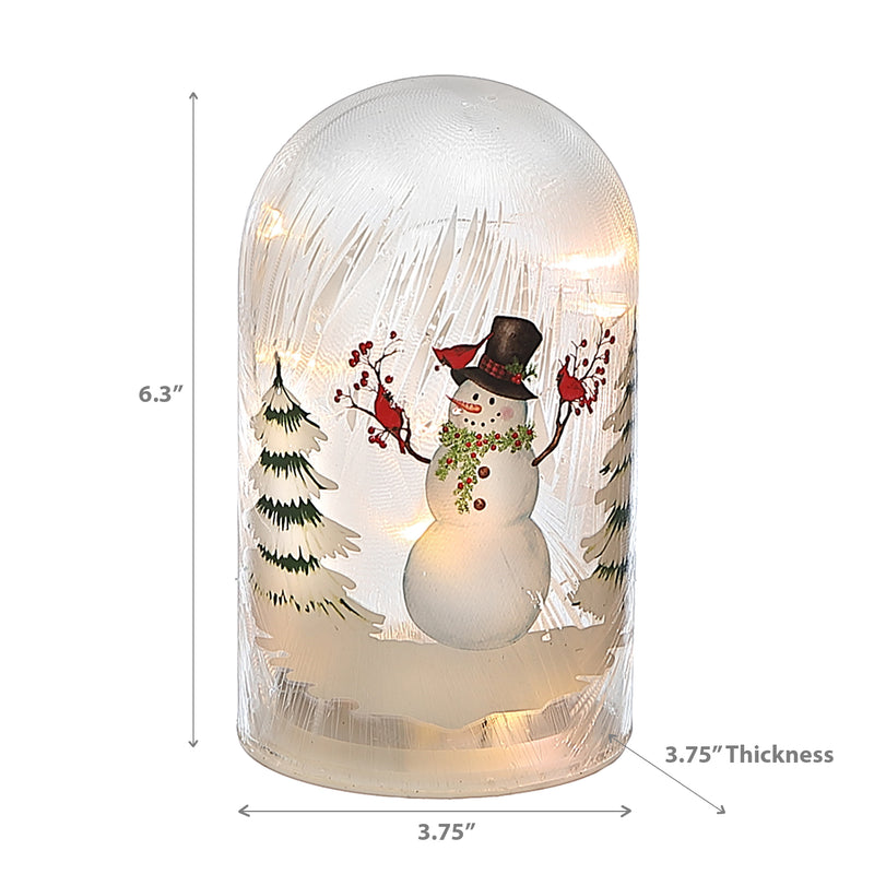 Christmas Led Glass Dome Snowman 6.3"