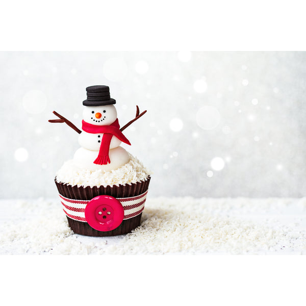 Christmas Cutting Board Snowman Cupcake - Set of 2