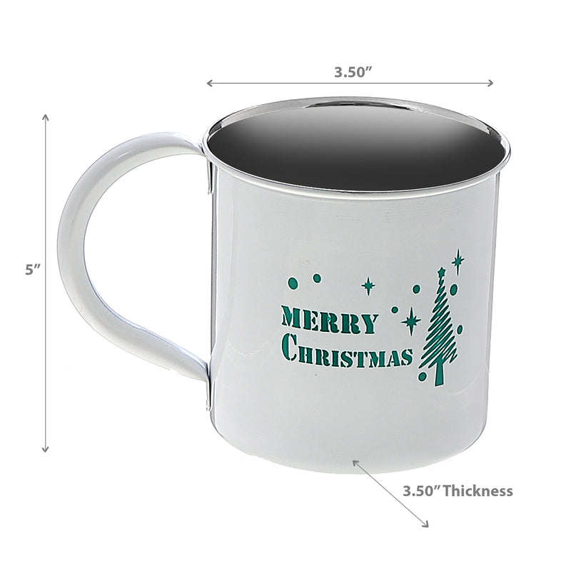 Christmas Stainless Steel Mug With Printing Merry Christmas - Set of 2