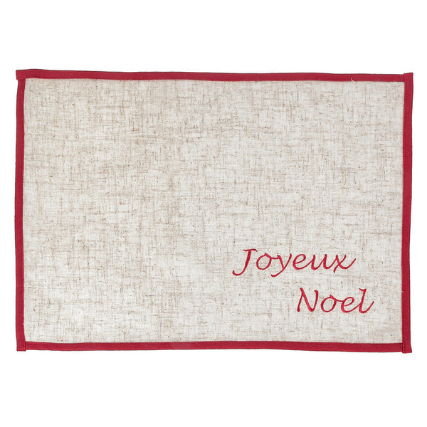 Embroidered Placemat (Joyeux Noel) (13 X 18) - Set of 12