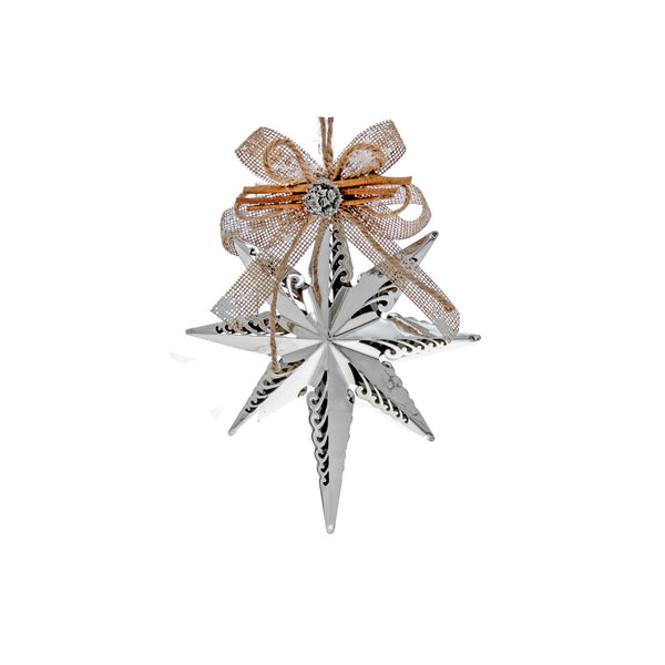 Metal 2D Star Ornament (Silver) - Set of 6