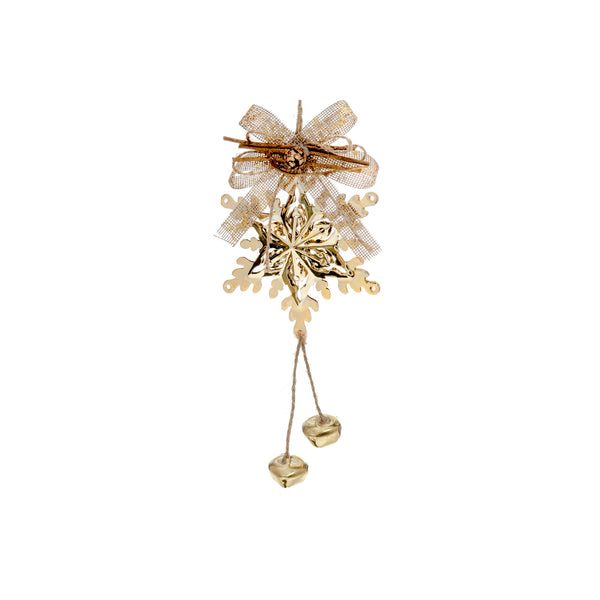 Metal 2D Snowflake Ornament (Gold) - Set of 6