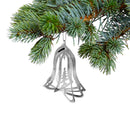 Christmas Spinning Silver Metal Ornament Bell - Set of 12