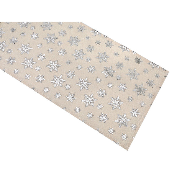Silver Snowflake Foil Printing Table Runner
