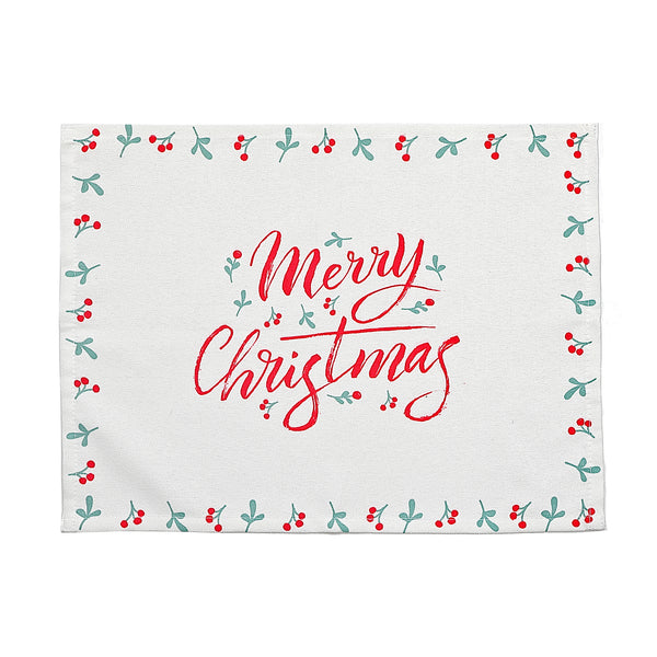 Holly Berries Border Placemat (Merry Christmas) - Set of 2