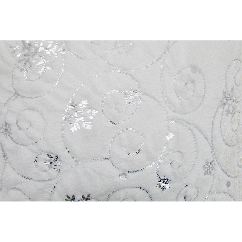 Swirly Snowflake Fleece Cushion (Silver) - Set of 2