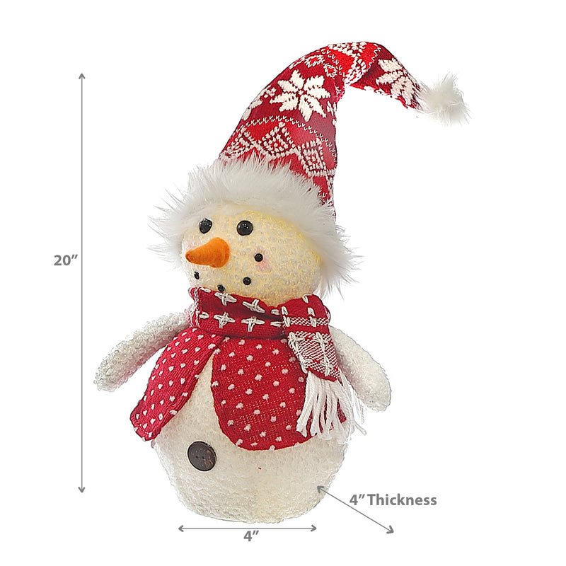 Christmas Led Red Toque Snowman Sitter