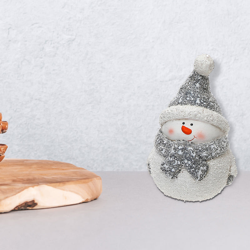 Christmas Ceramic Snowman Figurine With Toque 5"