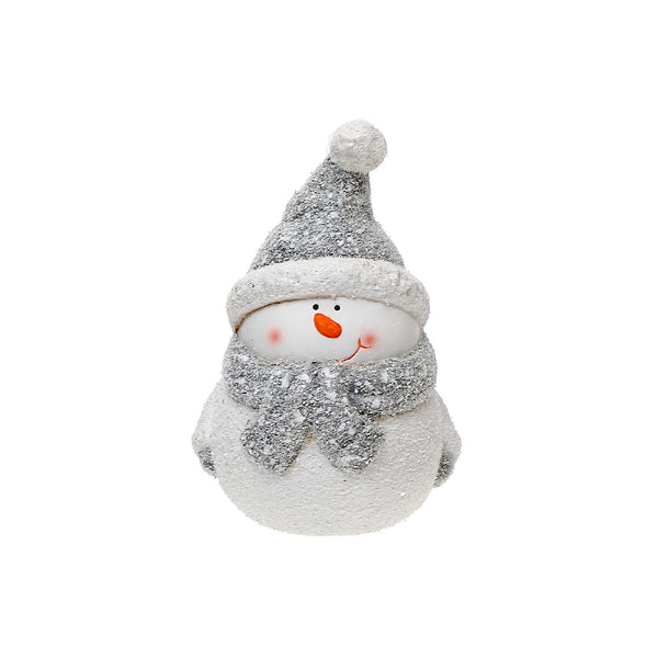 Christmas Ceramic Snowman Figurine With Toque 7"
