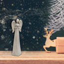 Christmas Polyresin Angel Holding Heart - Set of 2