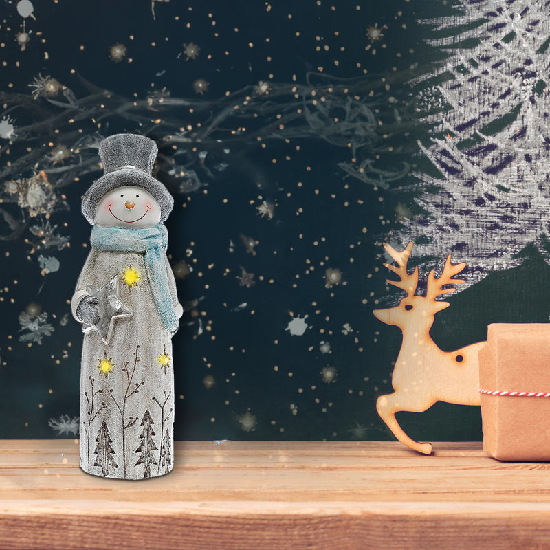 Christmas Led Magnesia Snowman Holding Star