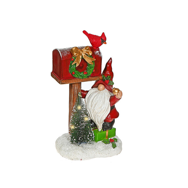 Polyresin Led Gnome With Mailbox