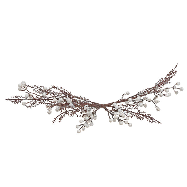 White Frosted Berry Twig Swag - Set of 4